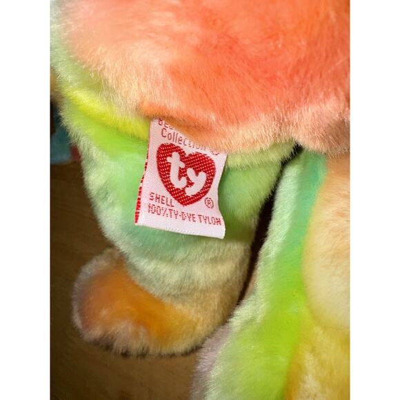 ty Peace Beanie Babies 1999 Buddies 1996 Tie Dye Rainbow Bear Set MWMT - Picture 10 of 16